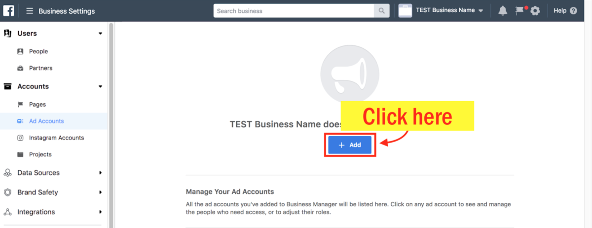 Create a Facebook Ad Account - Step 4 Screenshot