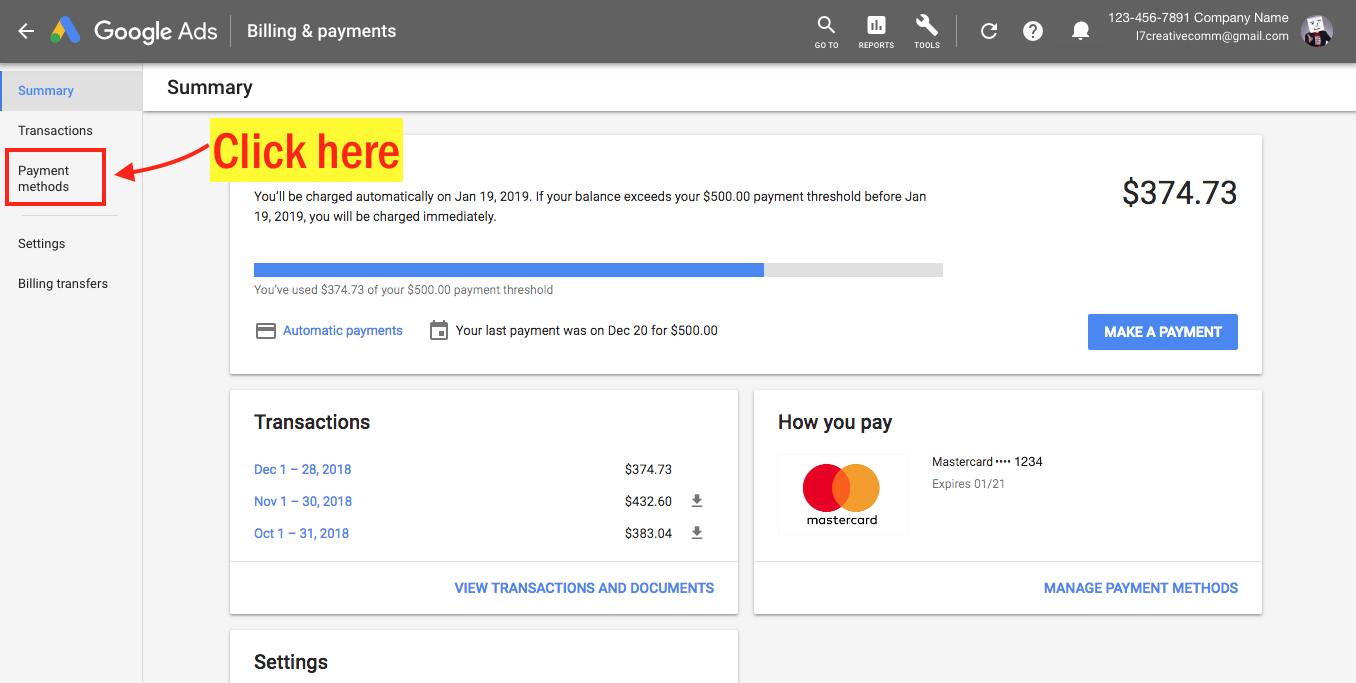 Edit Your Google Ads Payment Info - Step 4 Screenshot 