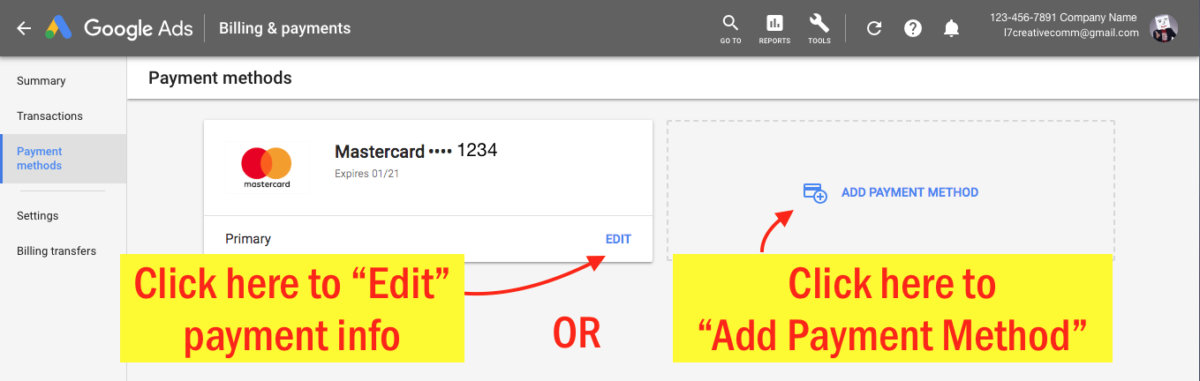 Edit Your Google Ads Payment Info - Step 5 Screenshot 
