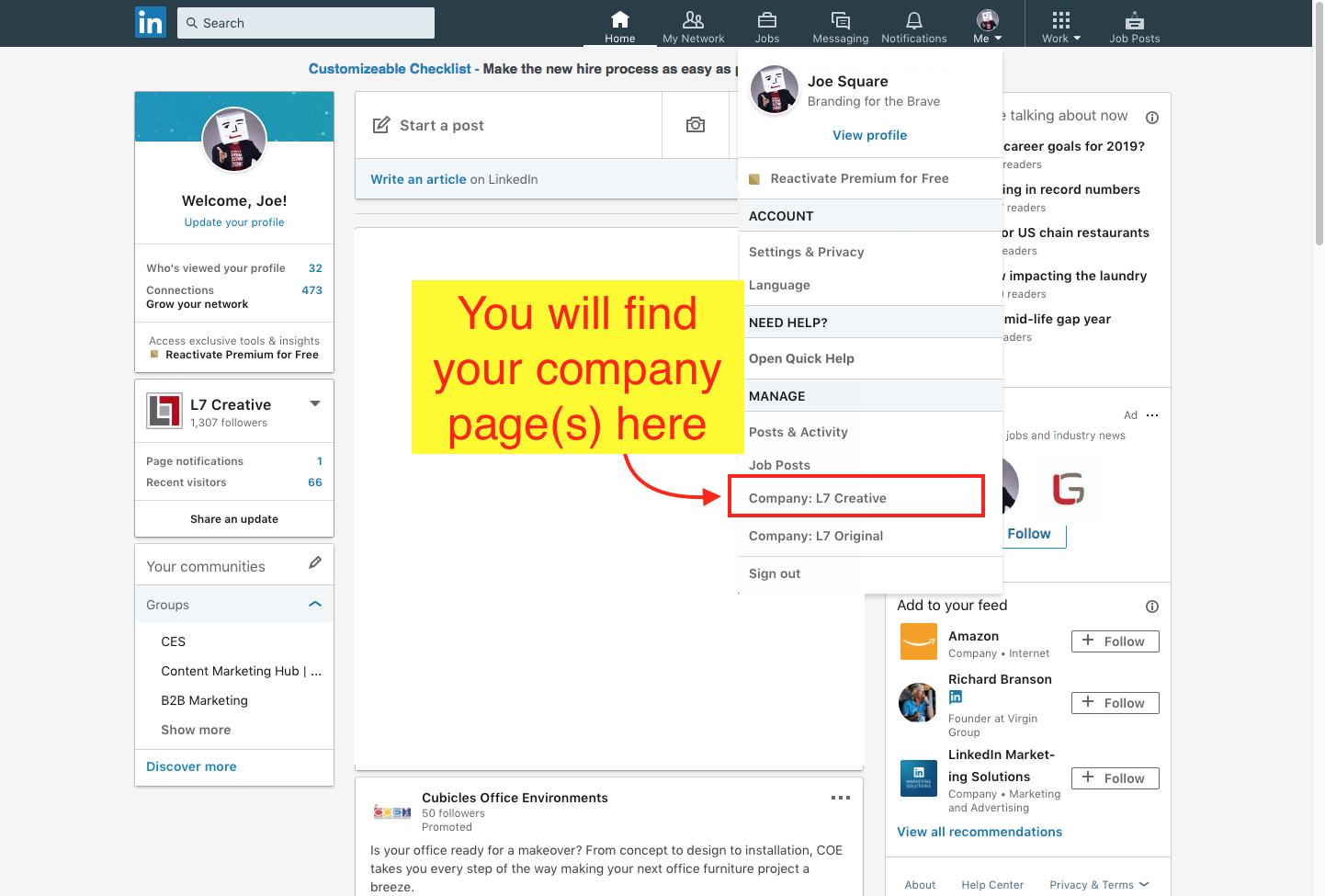 How to Find an Existing LinkedIn Company Page - Step 3 Screenshot
