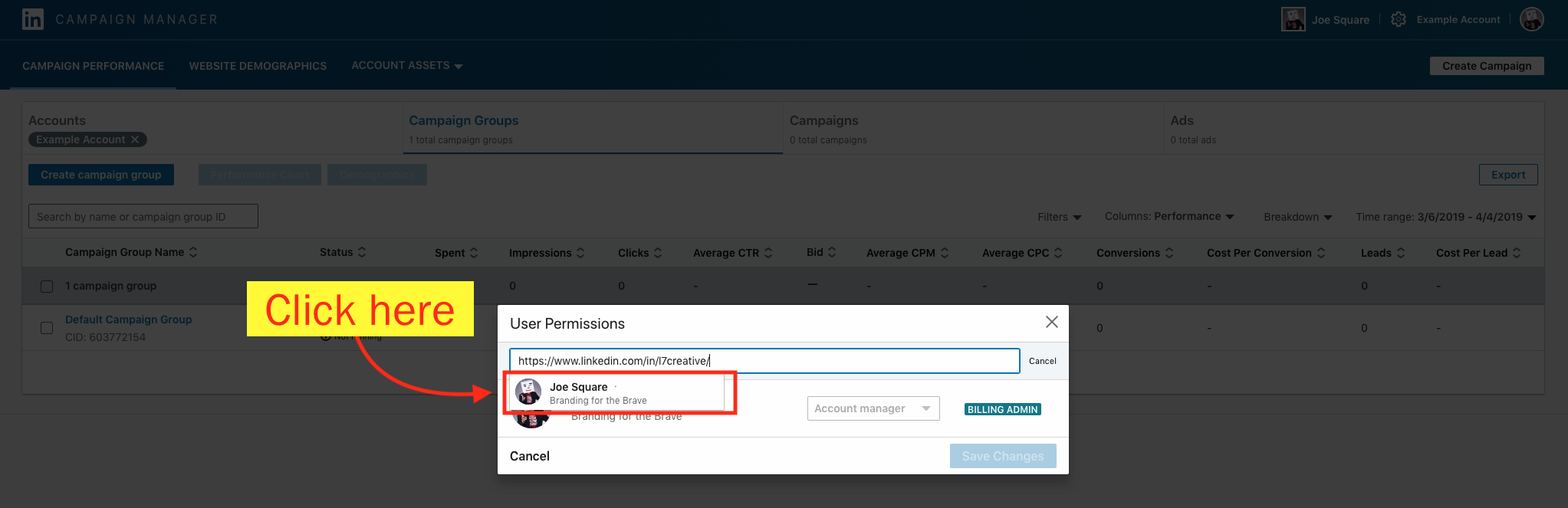 Add a Campaign Manager to Your LinkedIn Ad Account - Step 7 Screenshot