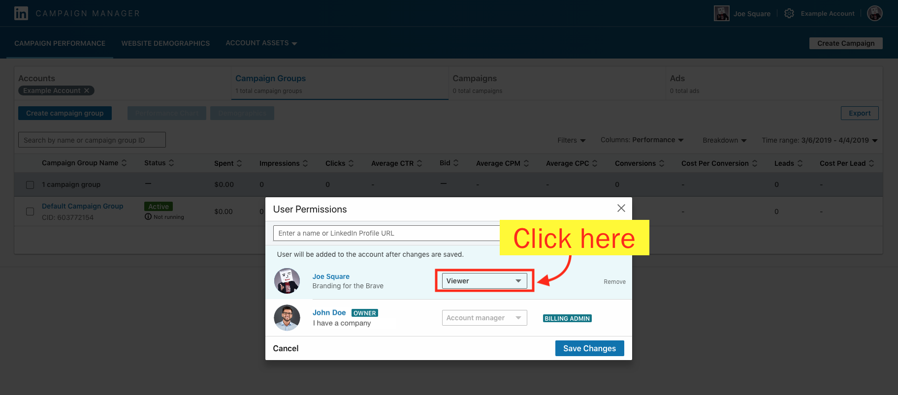 Add a Campaign Manager to Your LinkedIn Ad Account - Step 9 Screenshot