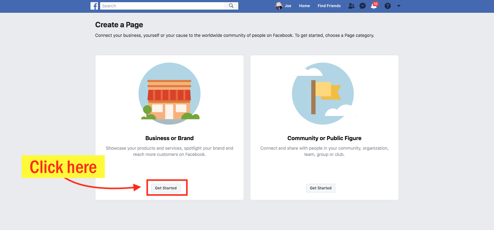 How to Create A Facebook Business Page Step 3 Screenshot