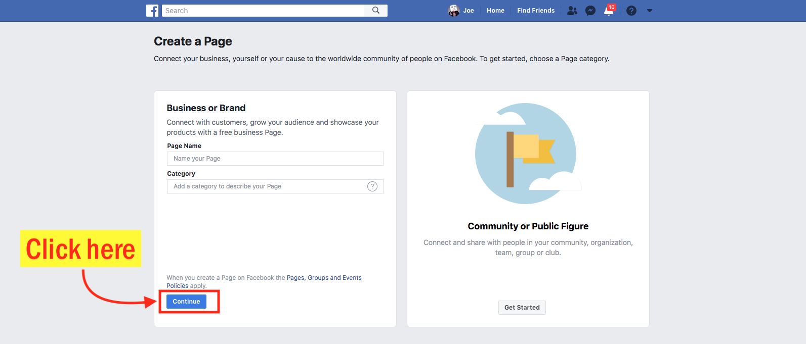 How to Create A Facebook Business Page Step 5 Screenshot