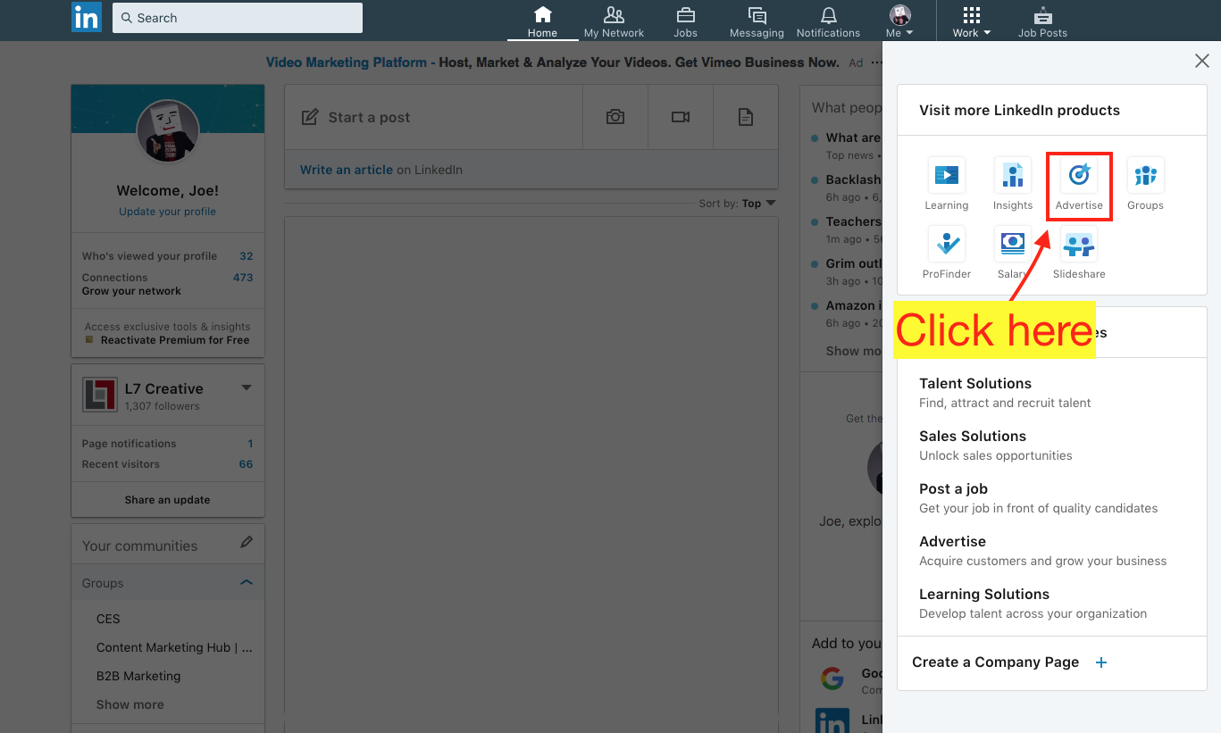 Create a LinkedIn Ad Account - Step 3 Screenshot