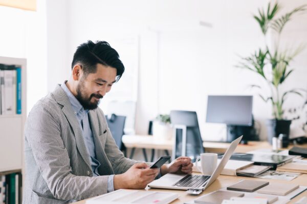 Man watching for social media marketing trends