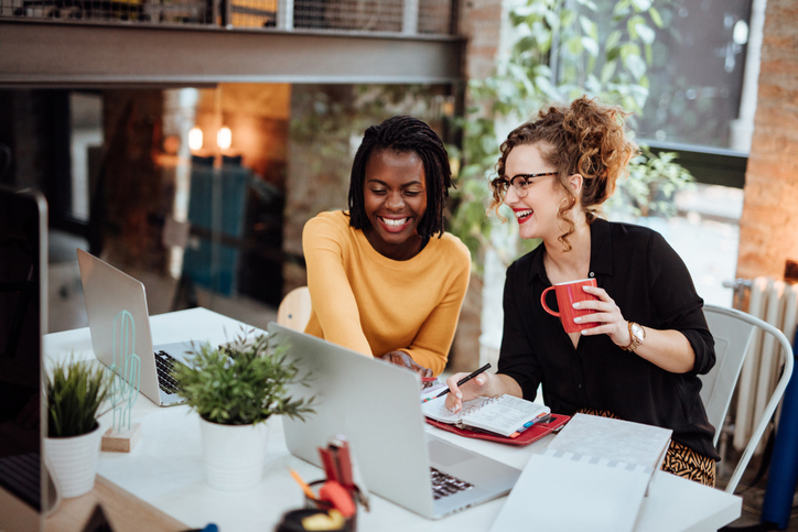 Two young businesswomen on LinkedIn Creator Mode